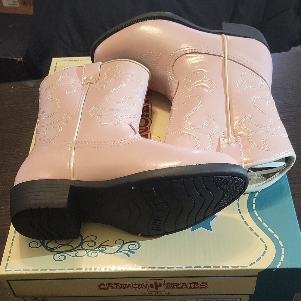 Canyon Trails Lil Cowboy Pointed Toe Kids Pink Size 12c NWT & BOX - Picture 7 of 9
